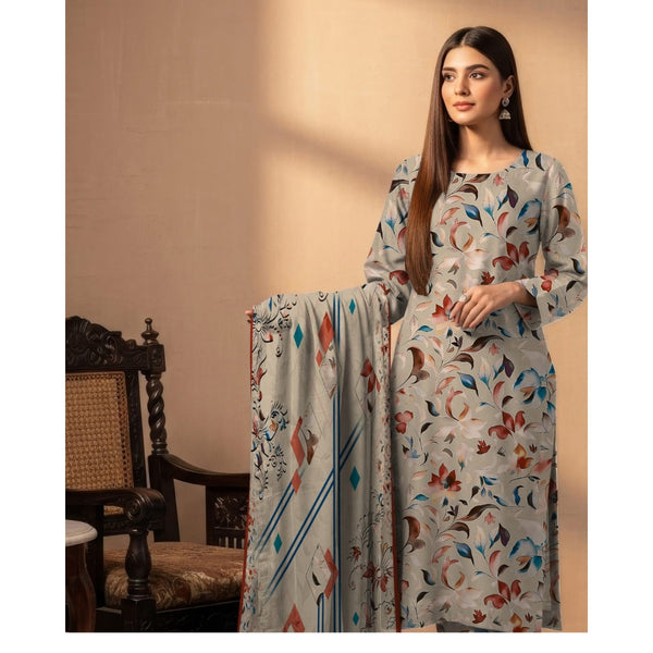 Banadora 3-Piece Linen Printed Suit