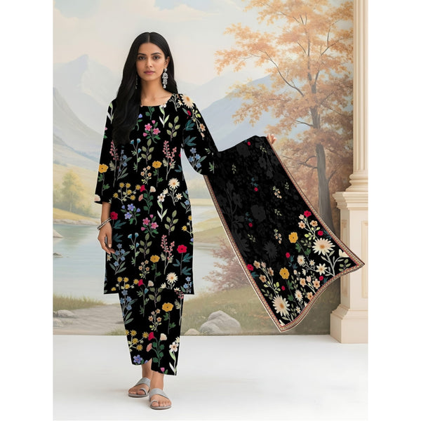 Banadora 3-Piece Linen Printed Suit